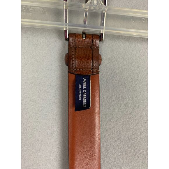 Daniel Crémieux Full Grain Brown Leather Belt Size 36 Classic Dress Accessory - Picture 3 of 8